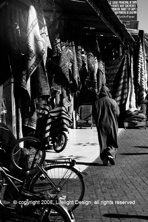 Moroccan Street - Black & White Photograph